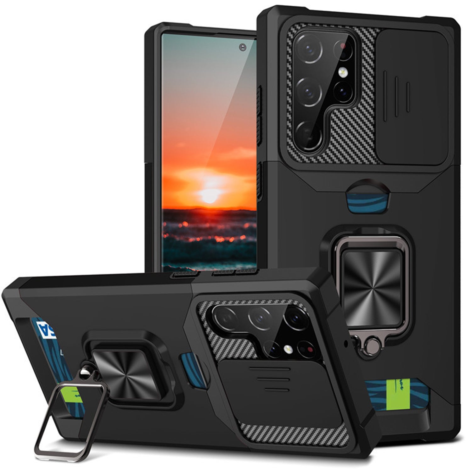 Samsung Galaxy S23 UItra Sliding window with kickstand Phone Case