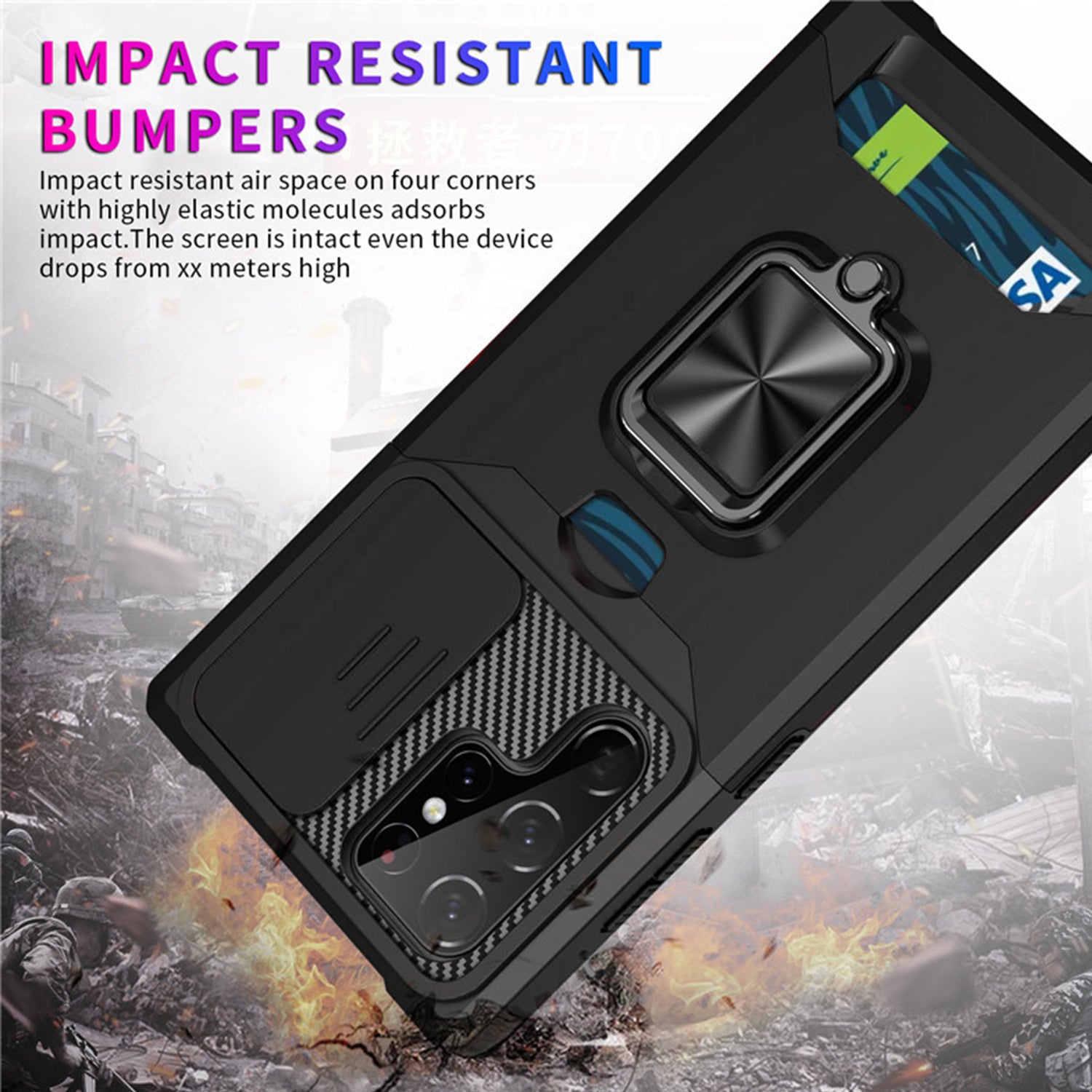 Samsung Galaxy S23 UItra Sliding window with kickstand Phone Case