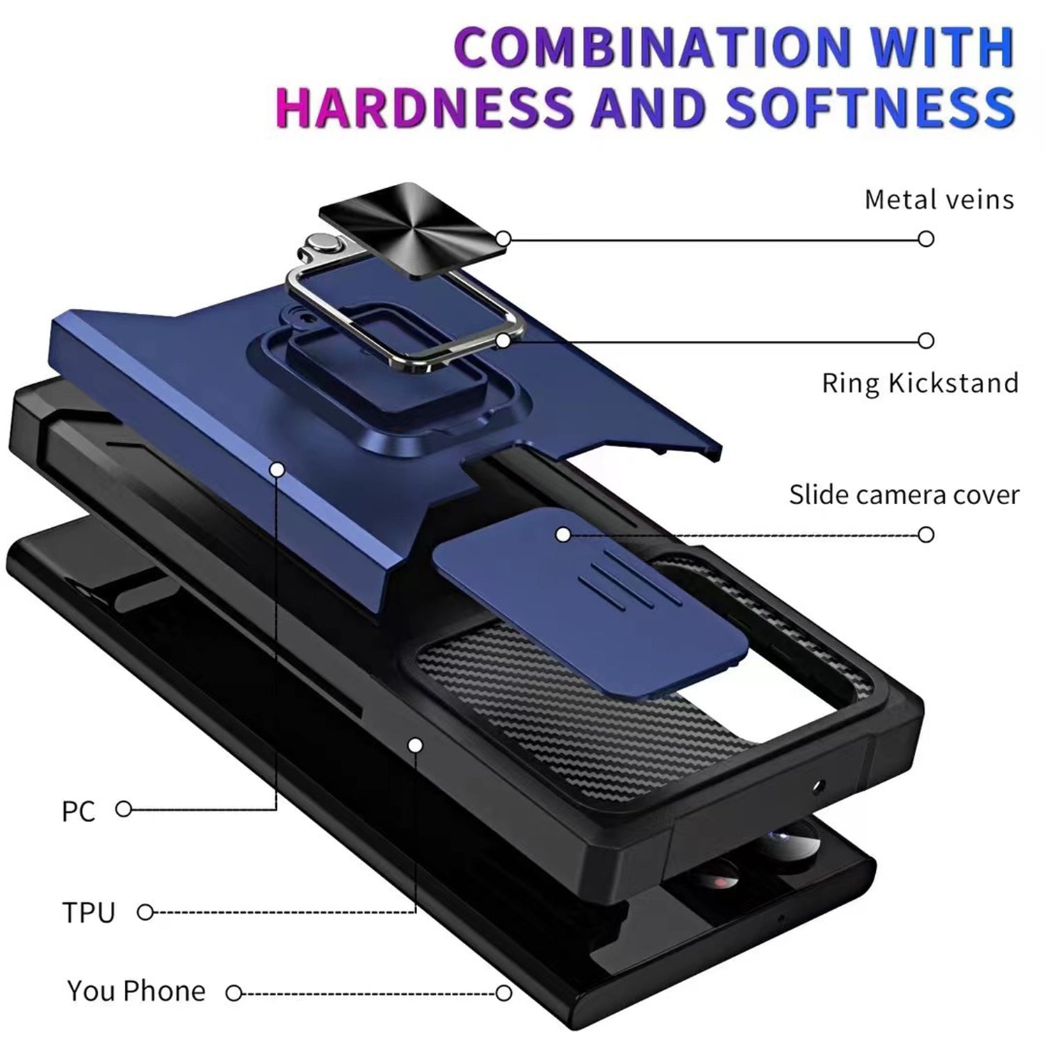 Samsung Galaxy S23 UItra Sliding window with kickstand Phone Case