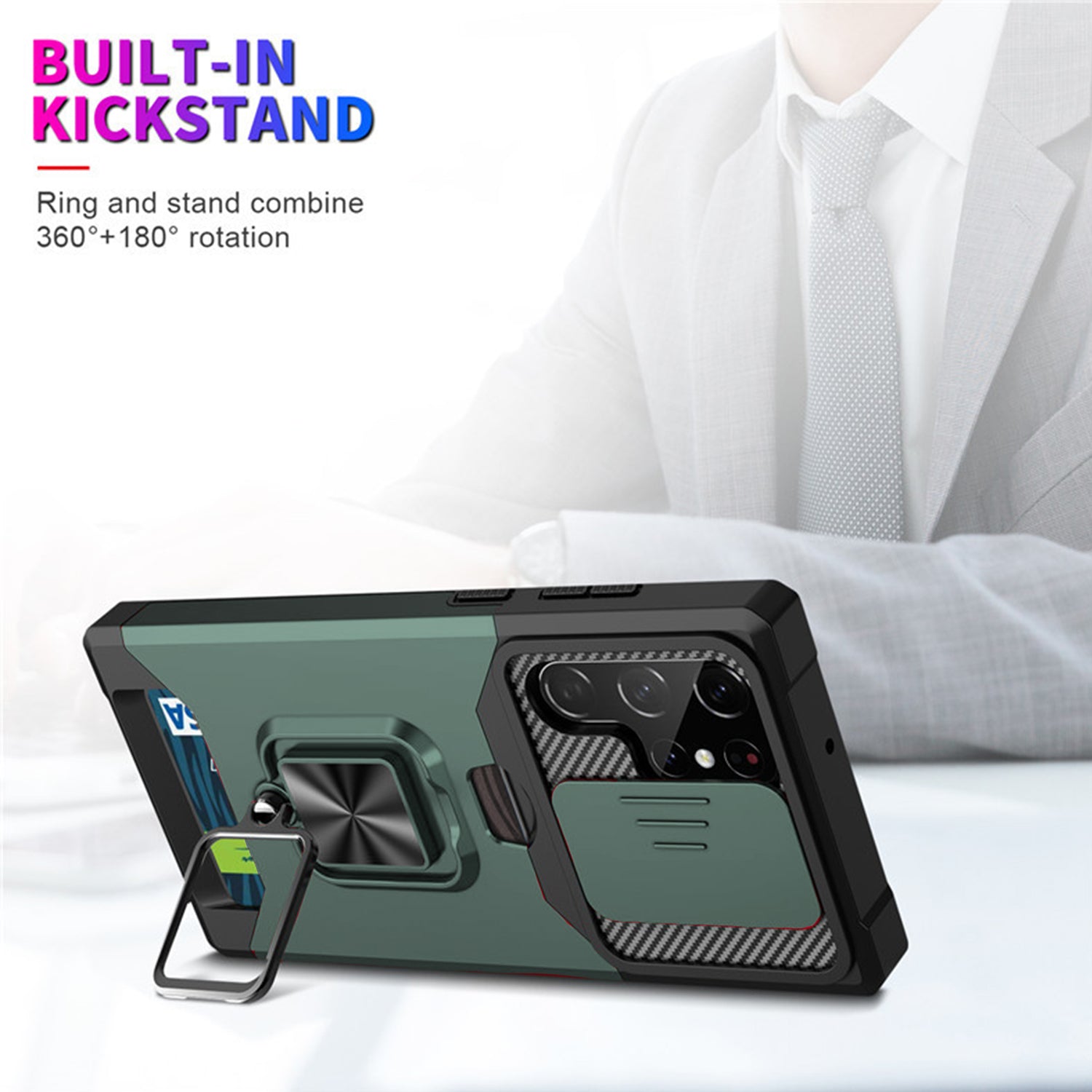 Samsung Galaxy S23 UItra Sliding window with kickstand Phone Case