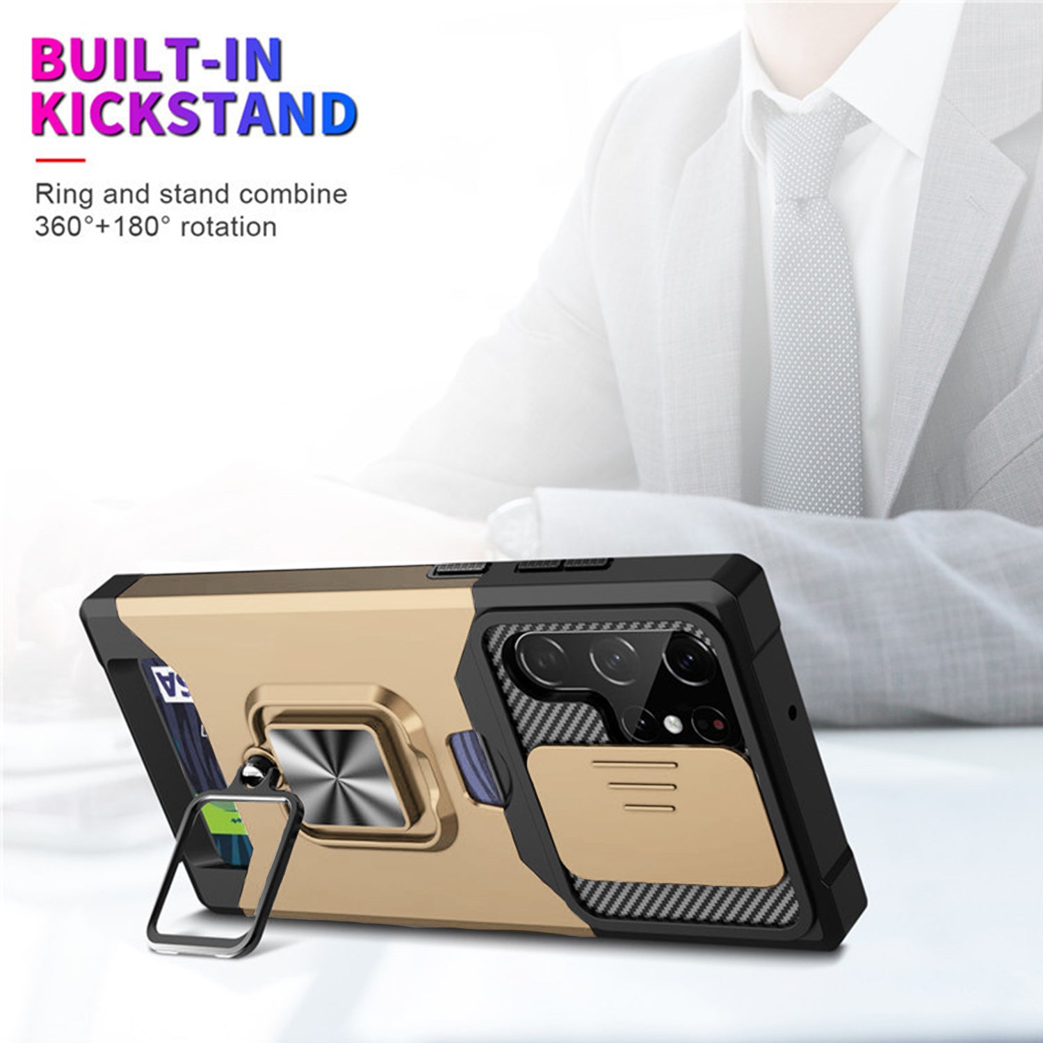 Samsung Galaxy S23 UItra Sliding window with kickstand Phone Case