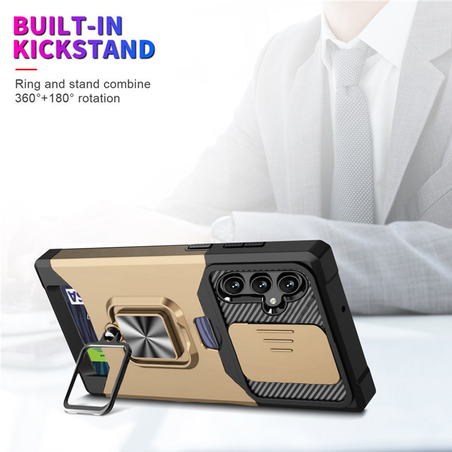 Samsung Galaxy S23 Plus Sliding window with kickstand Phone Case