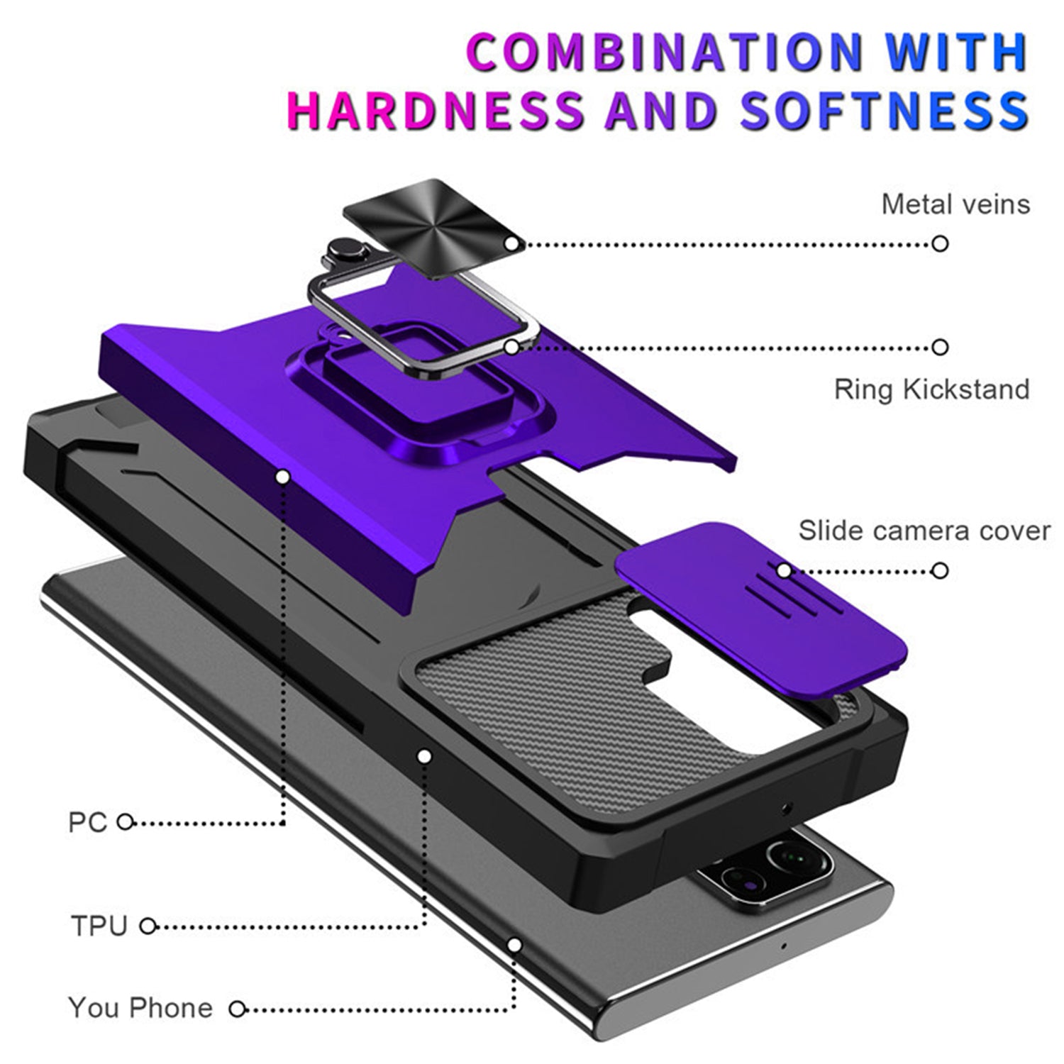 Samsung Galaxy S23 UItra Sliding window with kickstand Phone Case