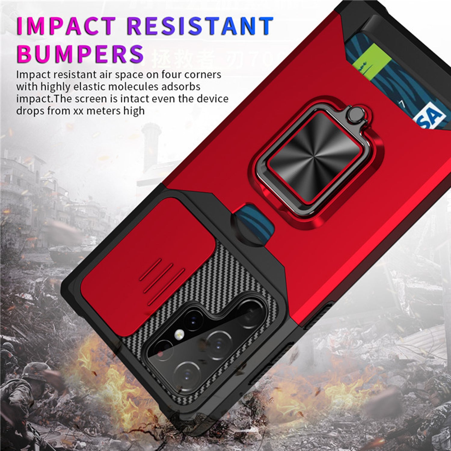 Samsung Galaxy S23 UItra Sliding window with kickstand Phone Case