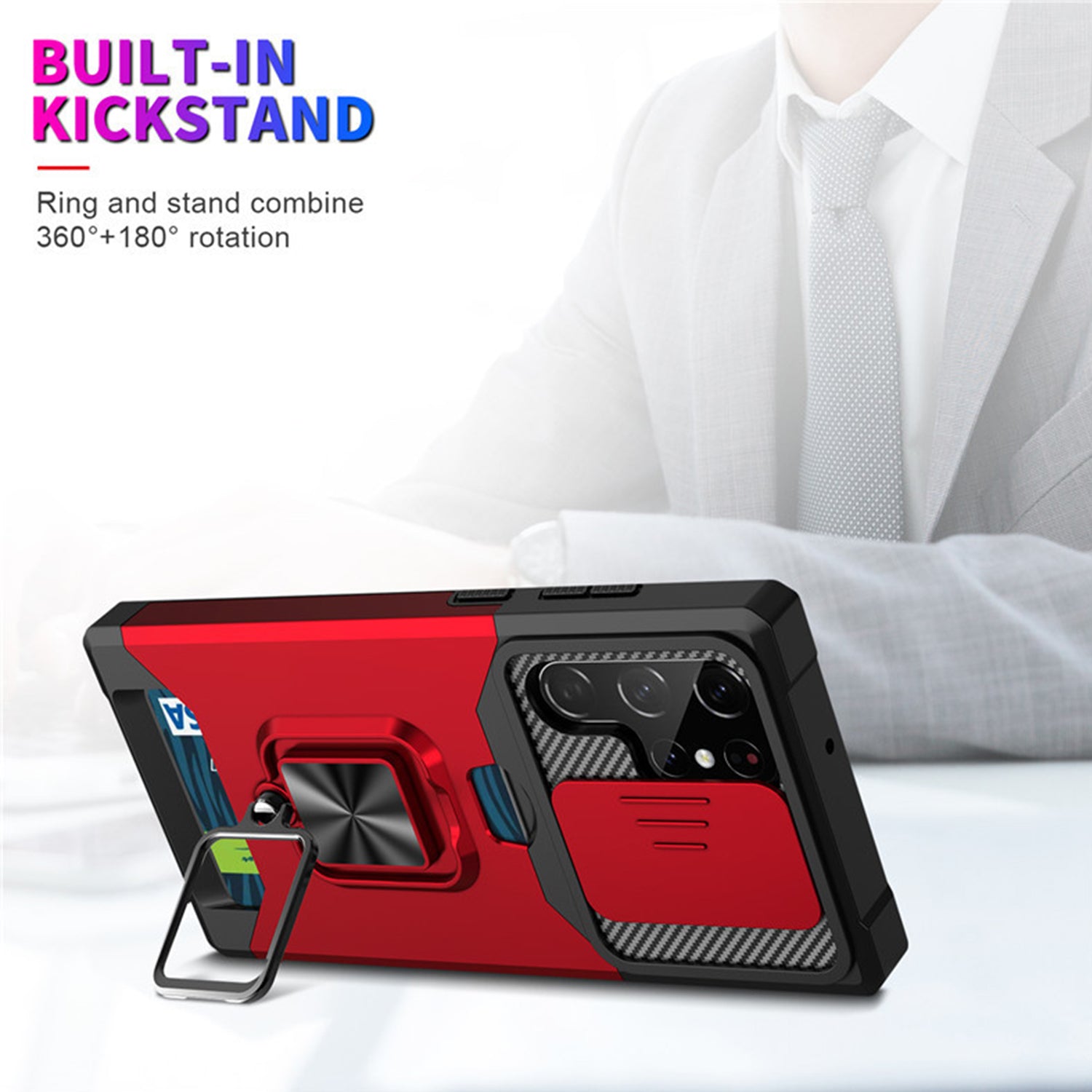 Samsung Galaxy S23 UItra Sliding window with kickstand Phone Case