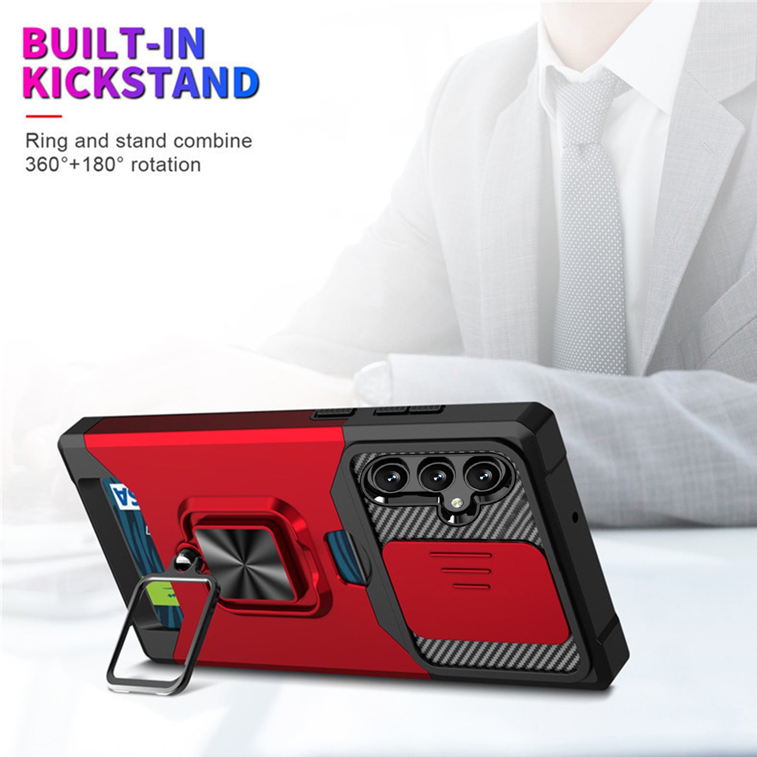 Samsung Galaxy S23 Plus Sliding window with kickstand Phone Case