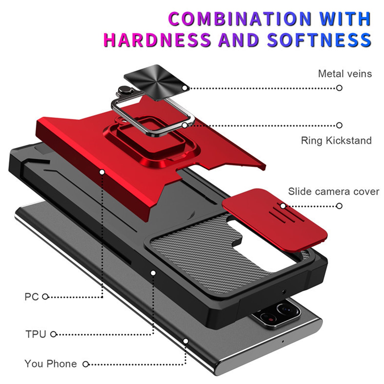 Samsung Galaxy S23 UItra Sliding window with kickstand Phone Case