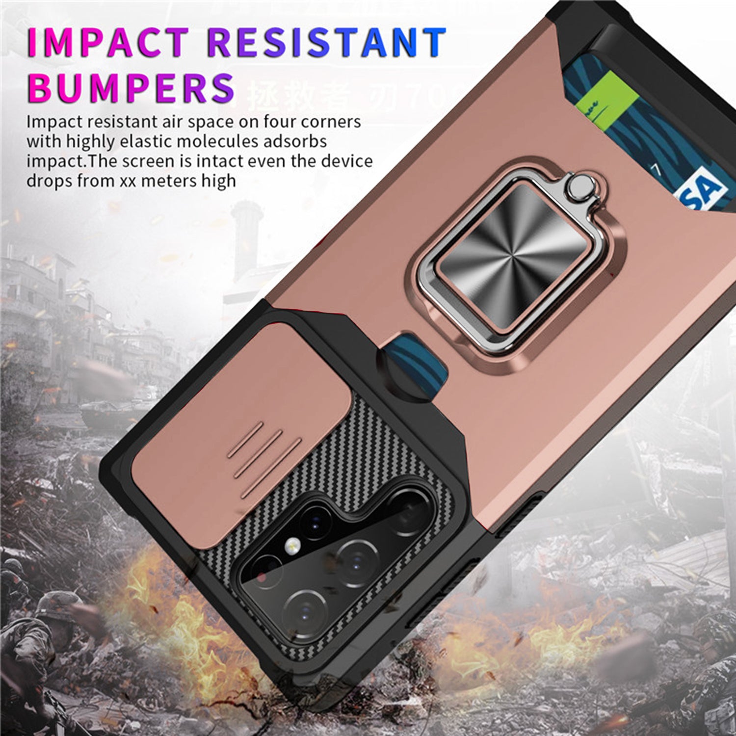 Samsung Galaxy S23 UItra Sliding window with kickstand Phone Case