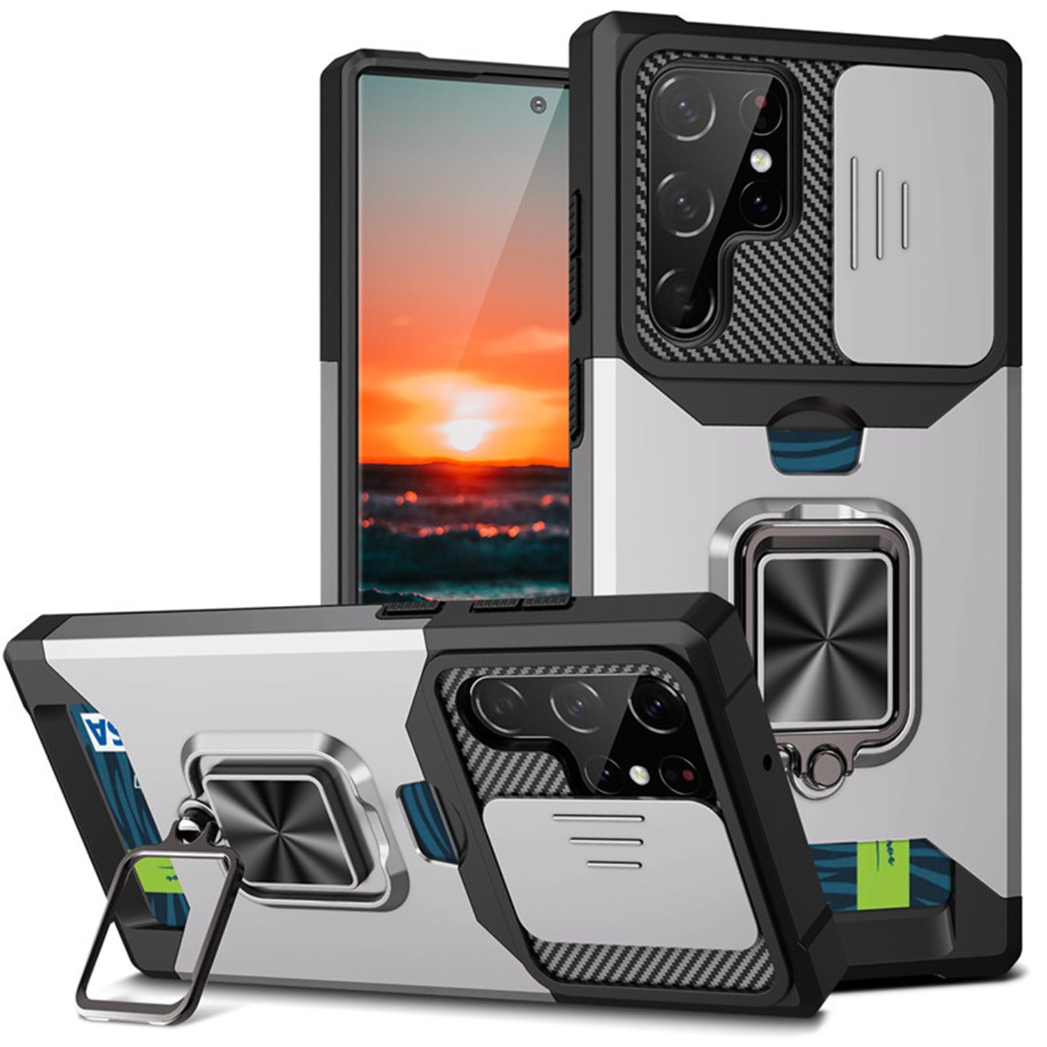 Samsung Galaxy S23 UItra Sliding window with kickstand Phone Case