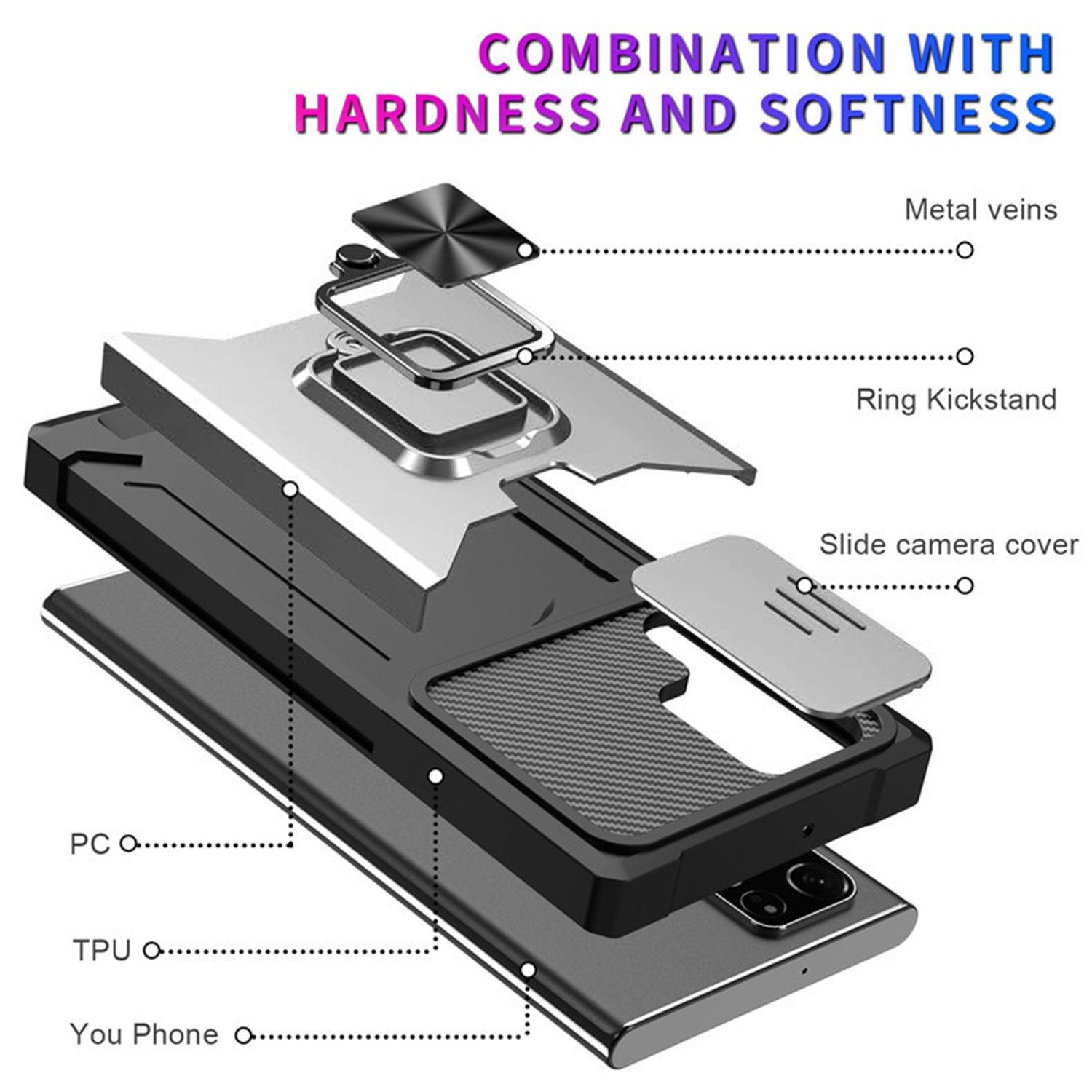 Samsung Galaxy S23 UItra Sliding window with kickstand Phone Case