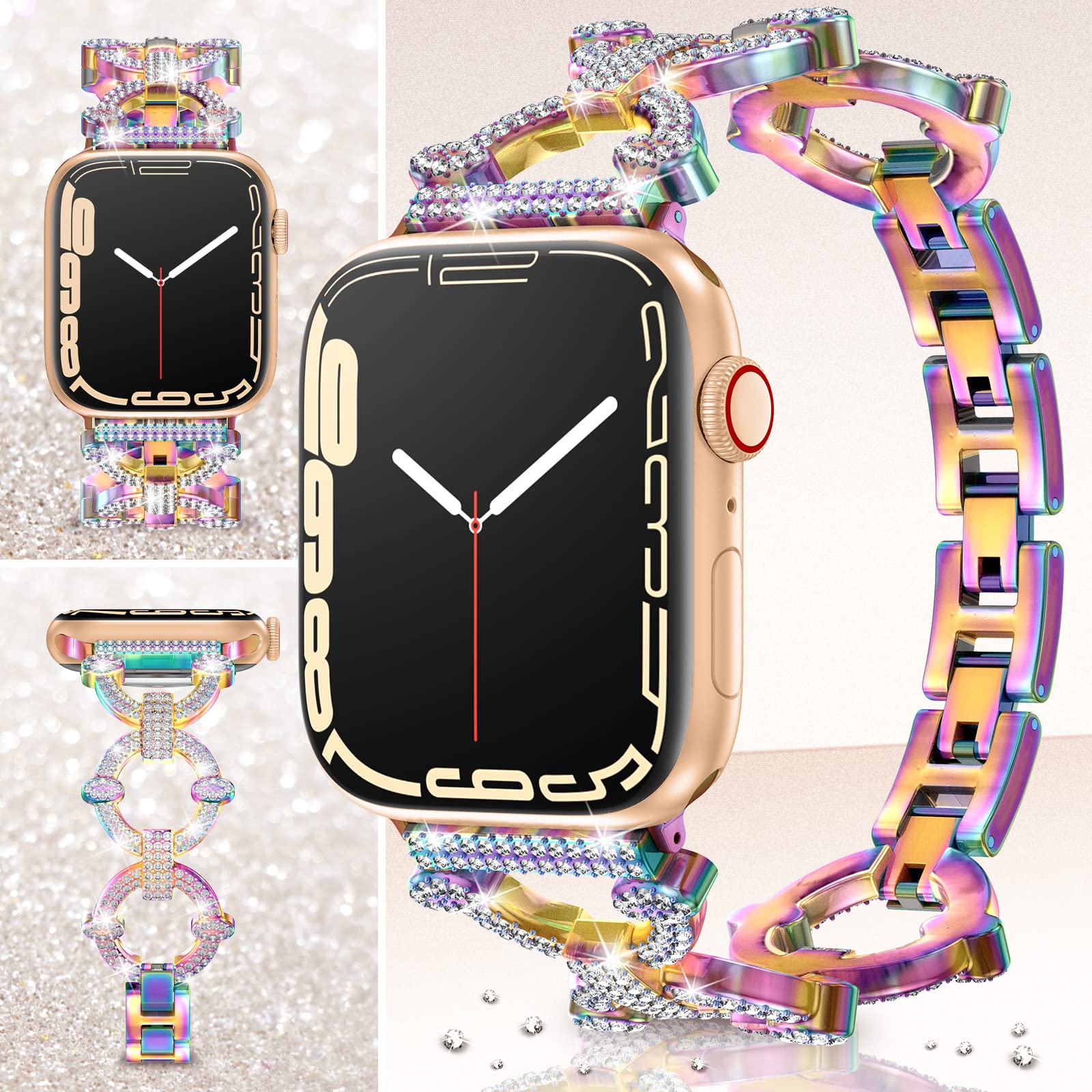 42/44/45mm Apple watch strap 2/3/4/5/6/7 diamond circle metal watch strap