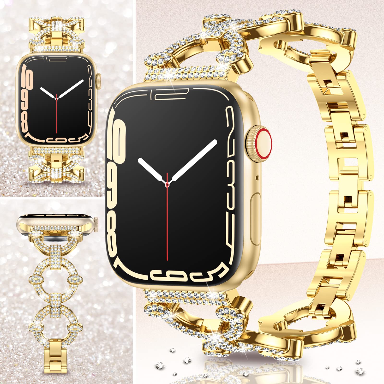 42/44/45mm Apple watch strap 2/3/4/5/6/7 diamond circle metal watch strap