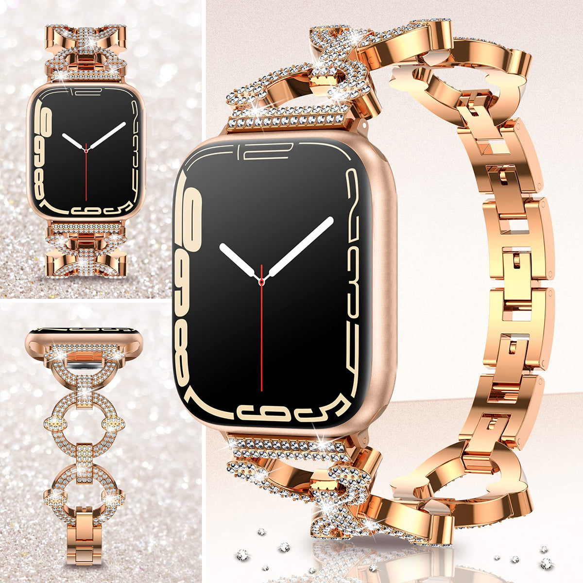 42/44/45mm Apple watch strap 2/3/4/5/6/7 diamond circle metal watch strap