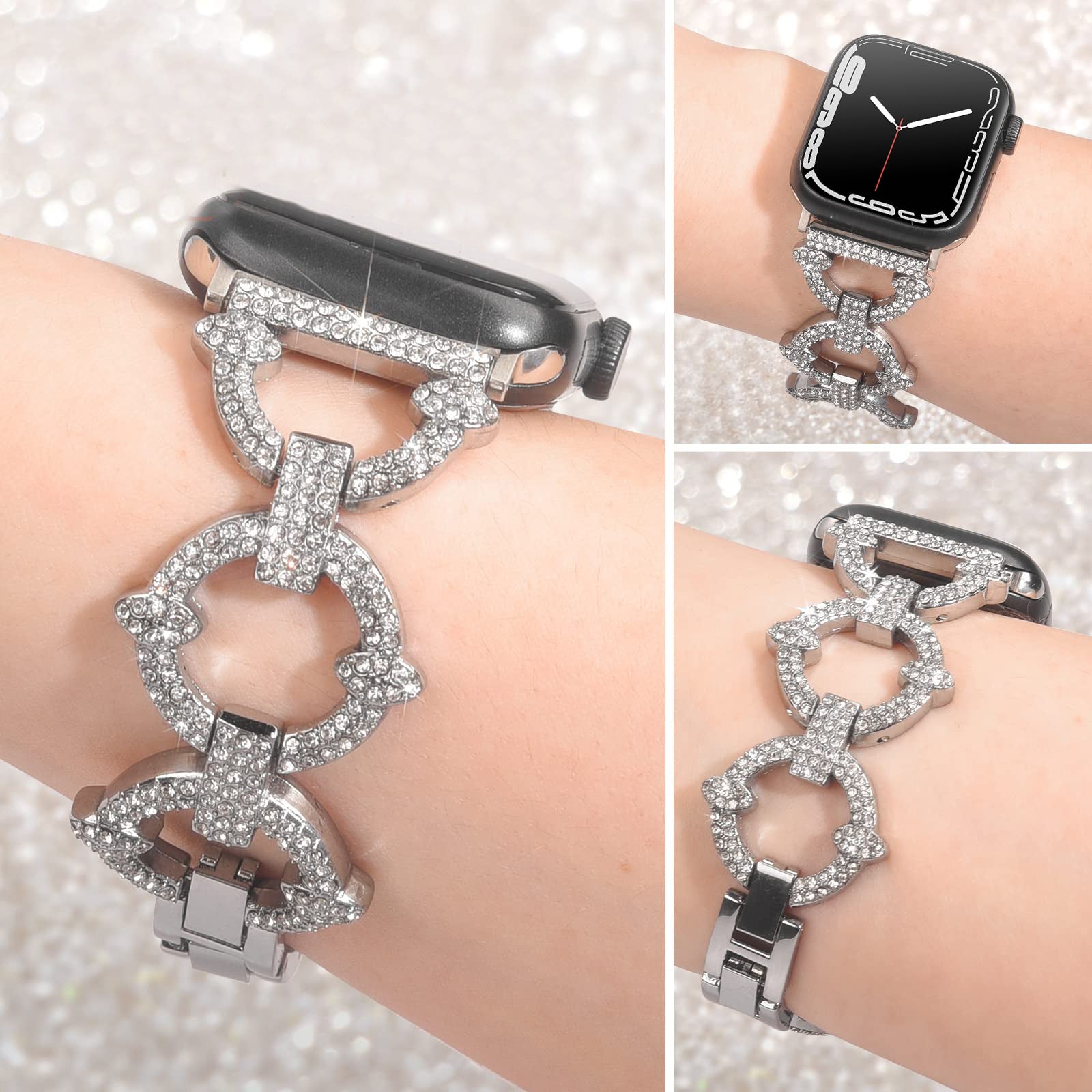 42/44/45mm Apple watch strap 2/3/4/5/6/7 diamond circle metal watch strap
