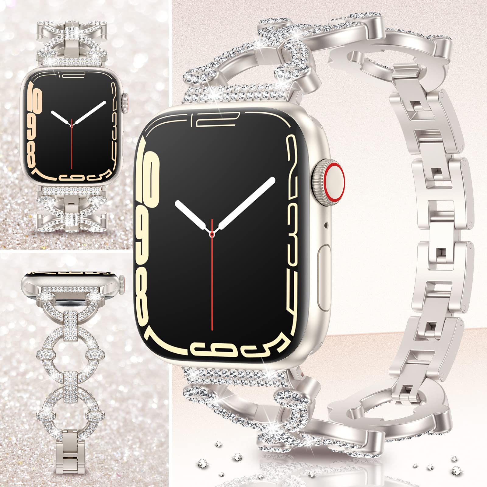 42/44/45mm Apple watch strap 2/3/4/5/6/7 diamond circle metal watch strap