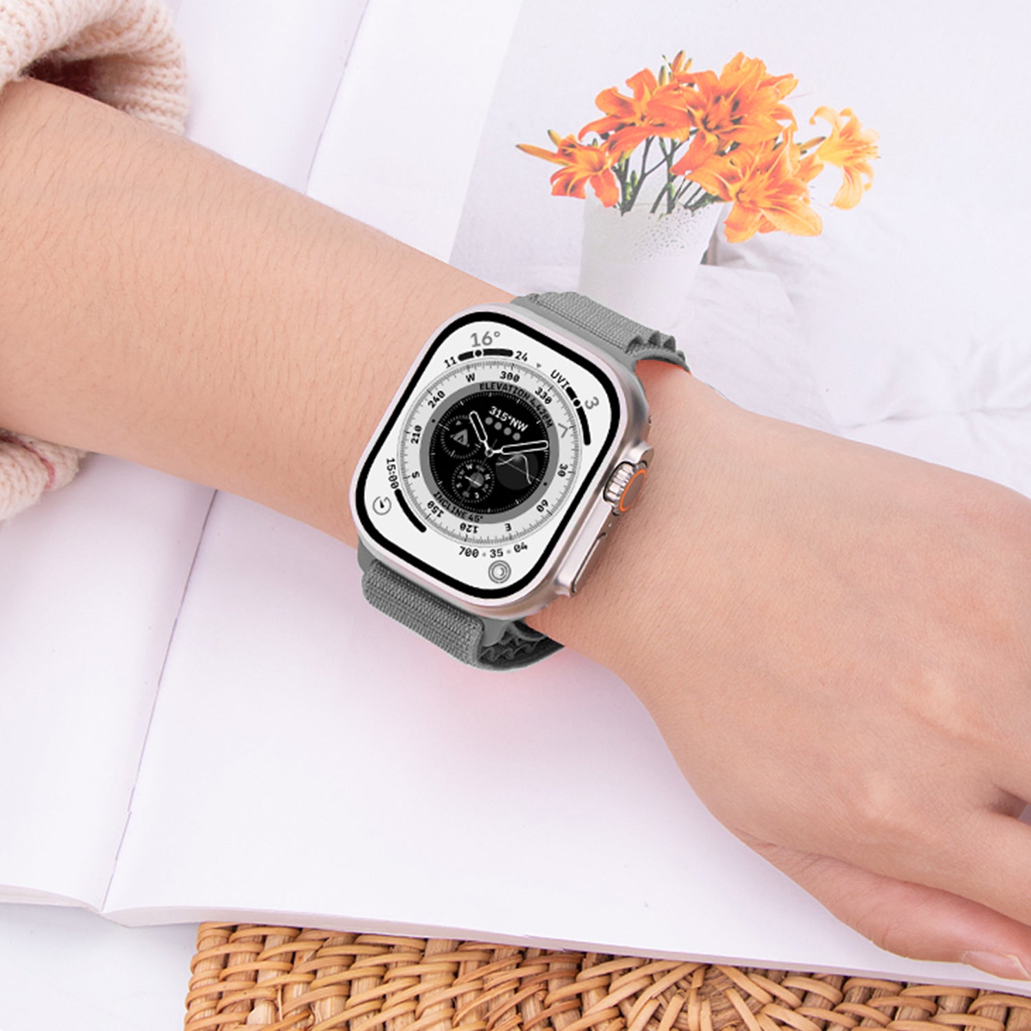42/44/45mm Apple Watch Double layer finely woven loopback strap 1/2/3/4/5/6/7/8/SE(2)/SE(1)