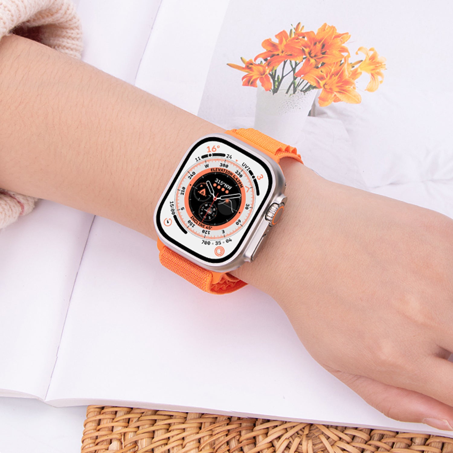 38/40/41mm Apple Watch Double layer finely woven loopback strap 1/2/3/4/5/6/7/8/SE(2)/SE(1)