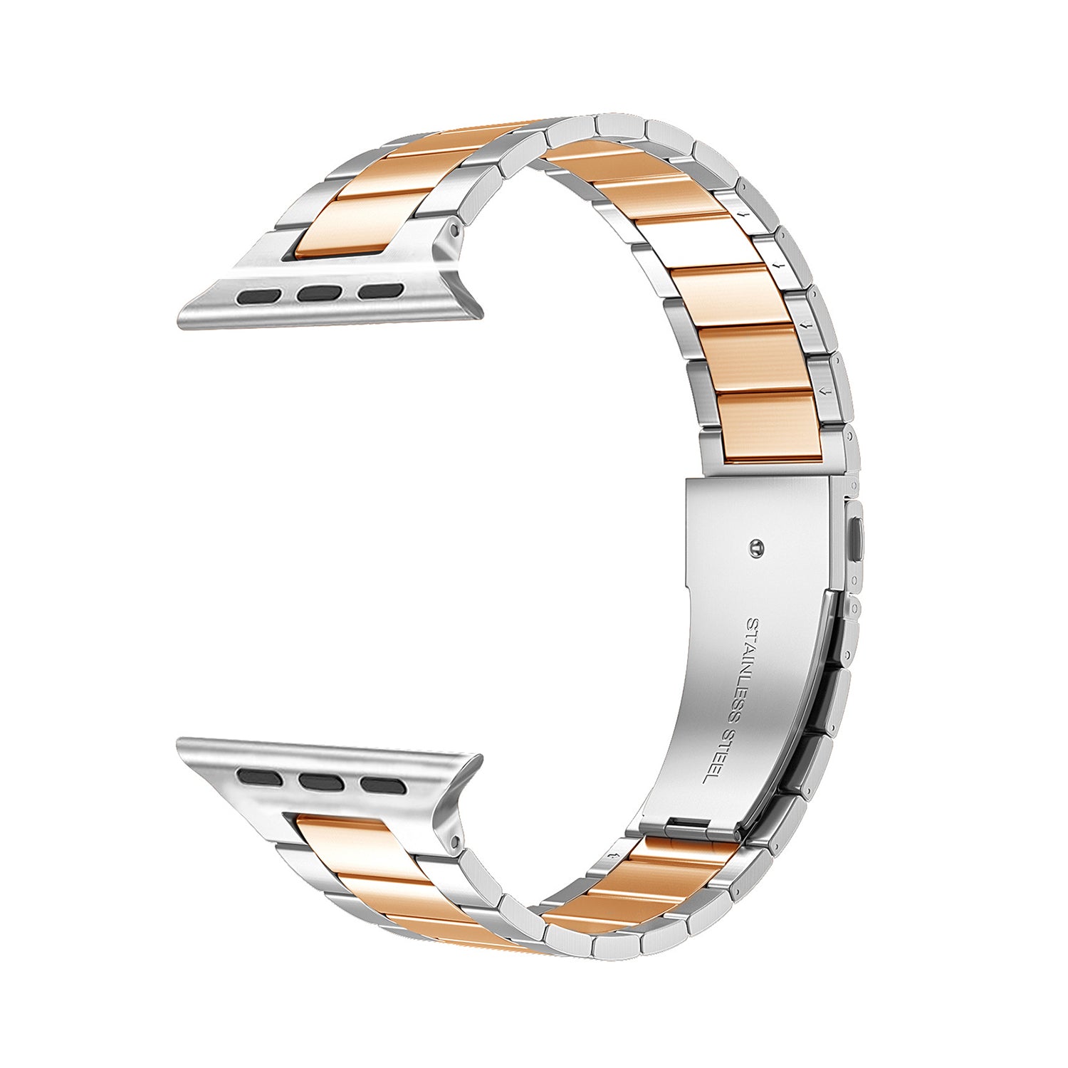 Solid Stainless Steel Metal Replacement Watchband with two-color strap Compatible with iWatch 7/SE /6/ 5/ 4 /3/ 2/1(38mm/40mm,41mm)