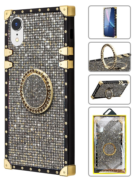 TPU Luxury Diamonds Fashion Case with Kickstand for iPhone XR