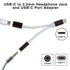 Type-C  to 3.5mm Headphone Jack and Type-C  Port Adapter
