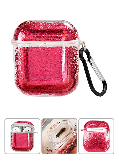 Transparent Floating Glitter Protective Case with Keychain for Airpods