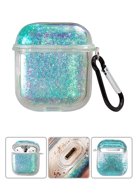 Transparent Floating Glitter Protective Case with Keychain for Airpods
