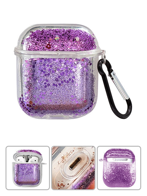 Transparent Floating Glitter Protective Case with Keychain for Airpods