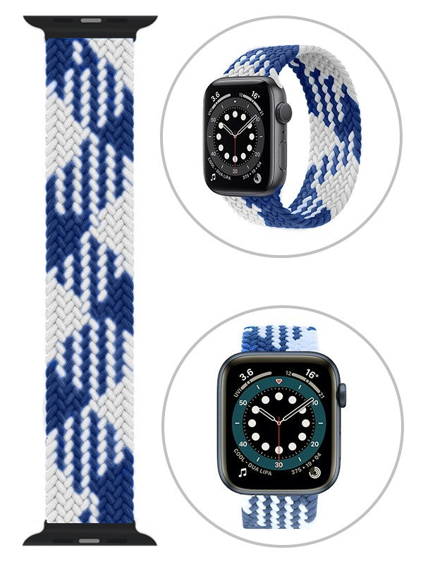 42/44/45mm Twister Braided Solo Loop Fabric Nylon Strap for i-Watch Series 7/6/5/4/3/2/1