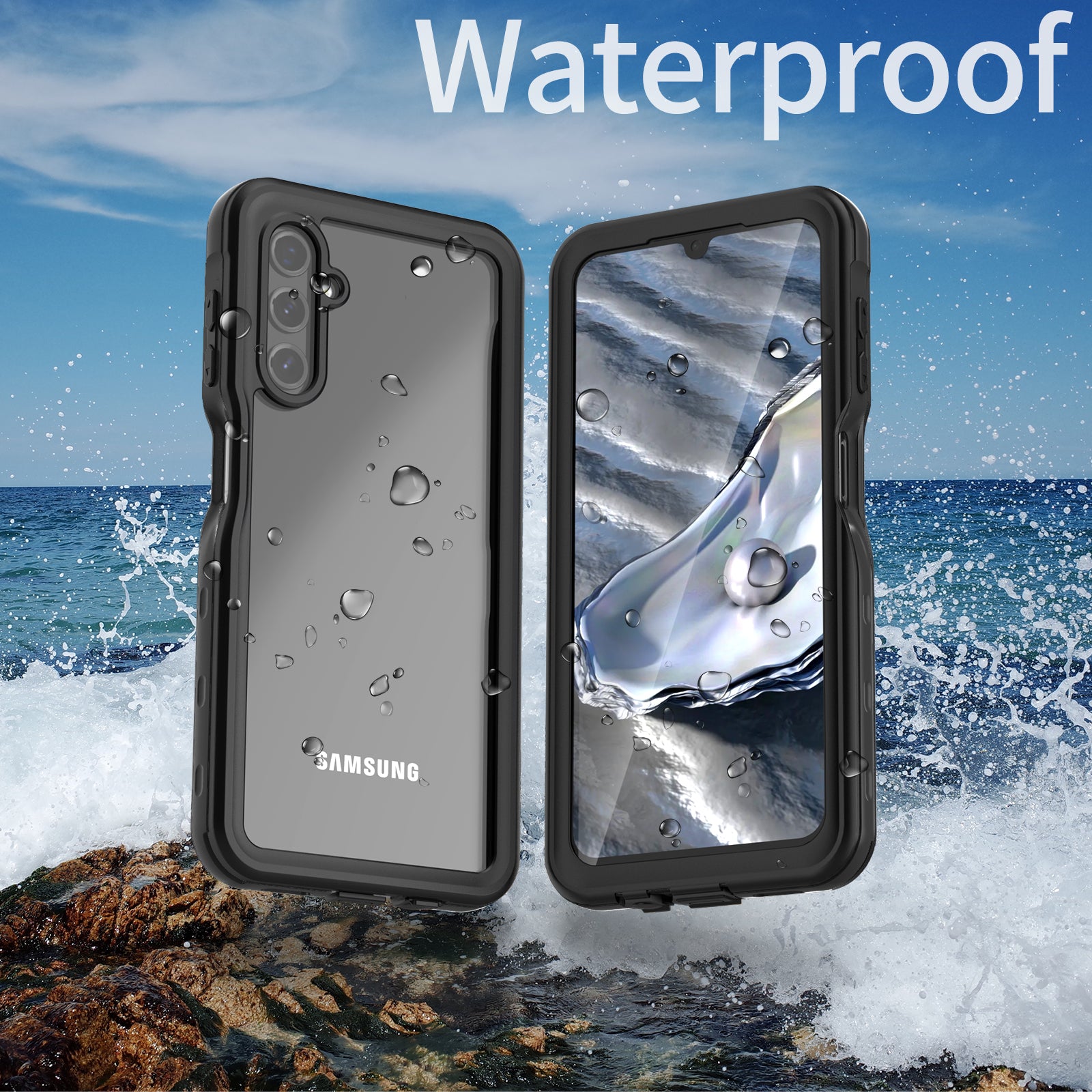 Samsung Galaxy A14 360 Full Protective Waterproof Case with Built-in Screen Fingerprint Protector