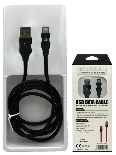 Heavy Duty Braided Woven Fast Charging Lightning USB Cable