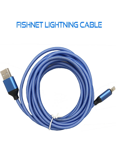 9FT Braided Nylon Fishnet Lightning Charging Cable Cord for iPhone 11/11 Pro /11 Pro Max/ Xs Max/ X / XS/ 8 / 7