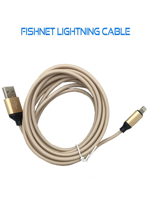 9FT Braided Nylon Fishnet Lightning Charging Cable Cord for iPhone 11/11 Pro /11 Pro Max/ Xs Max/ X / XS/ 8 / 7