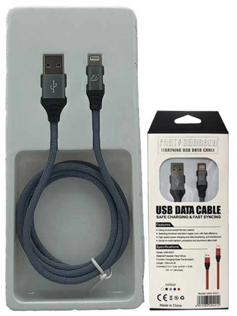 Heavy Duty Braided Woven Fast Charging Lightning USB Cable