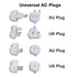 Travel Charger Four Port USB A/C Power Adapter - White