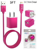 2 in 1 Home Charger Compatible with Apple iPhone XM/XR/X/8/7/6/5