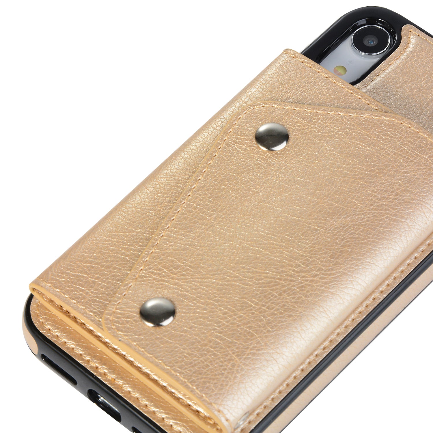iPhone XR(6.1") Kickstand Wallet Case with Credit Card Pockets