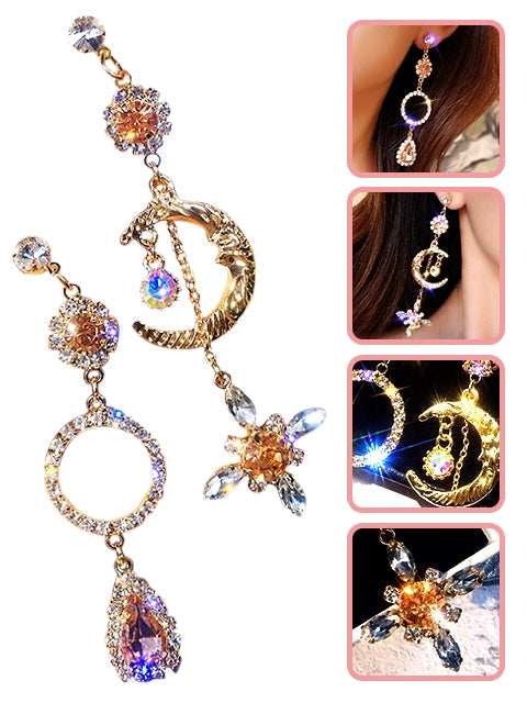 A Dozen of Tassel Long Drop Rhinestone Dangle Earrings (E1094)