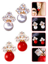A Dozen of Pearl Earrings Rhinestone Elegant Jewelry (E469)