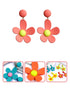 A Dozen of Dual Layer Flower Petal Tiered Earrings Fashion Earrings (E5106)