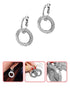 A Dozen of Fashion Rhinestone Double Circle Hoop Earrings for Women (E633)