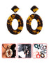 A Dozen of Colorful Acrylic Hoop Earrings (E6365)