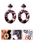 A Dozen of Colorful Acrylic Hoop Earrings (E6365)