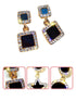 A Dozen of Designed Rhinestone Rectangle Shape Earrings (E6557)