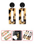 A Dozen of Colorful Acrylic Rectangle Hoop Earrings (E6717)
