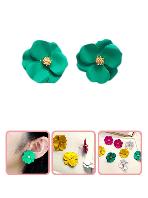 A Dozen of Flower Petal Statement Stud Earrings for Women (E6719)