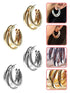 Multi Gold / Silver Circle Dangle Earrings (E759)