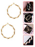 A Dozen of Gold Metal Large Hoop with Pearl Fashion Earrings (E775)