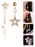 A Dozen of Luxury Faux Pearl & Star Unbalanced Style Dangle Earrings (E811)