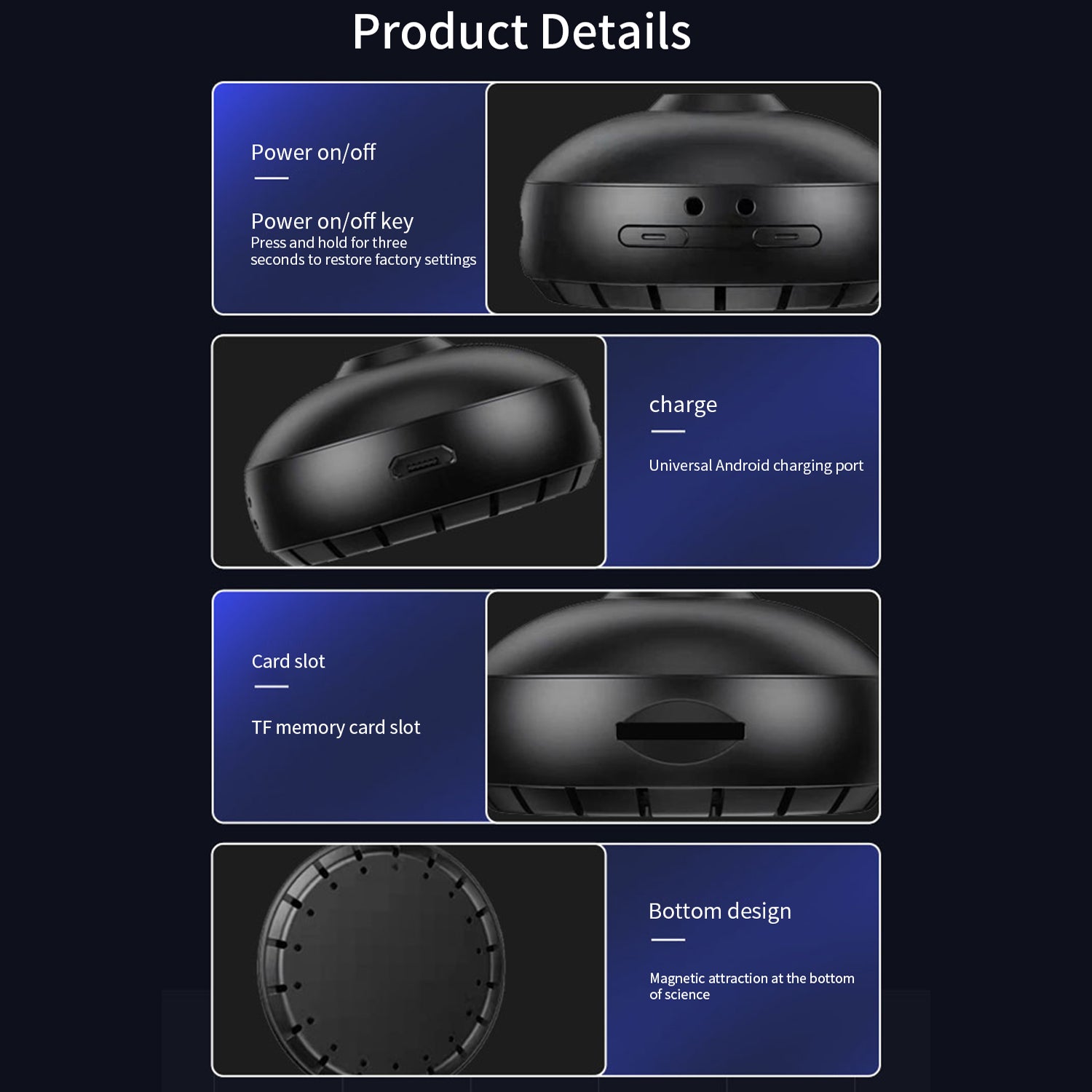 Plug free dual band WiFi intelligent monitoring camera-Black
