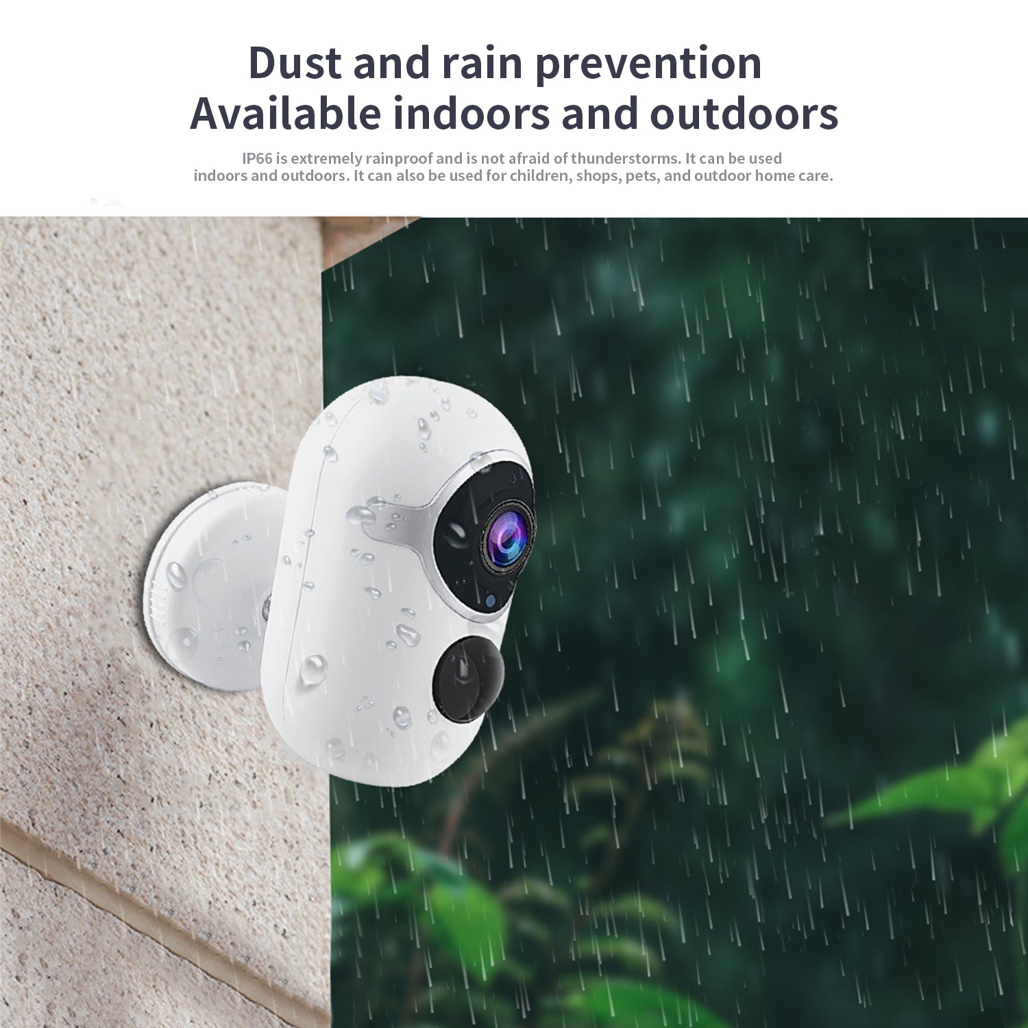 Household wifi high-definition camera solar infrared detection sensing monitor-White